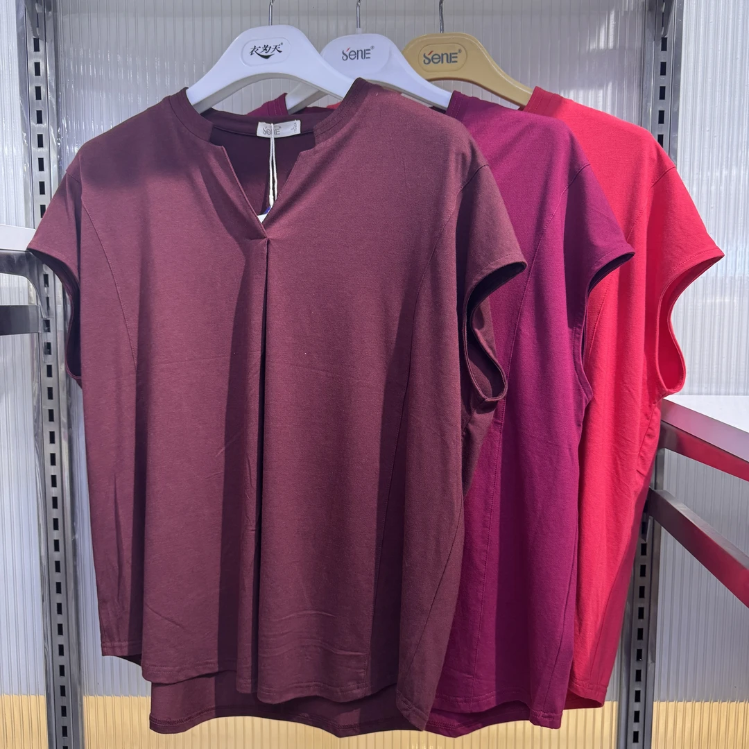 森鹅女士落肩折叠半袖02409