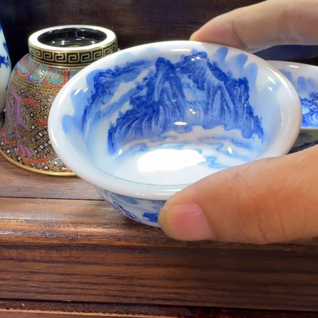 浮****瓷片当代景德镇陶瓷手绘茶具