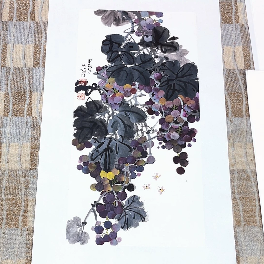 乐***虎国画岳丛菊老师四尺四开花鸟奇奇