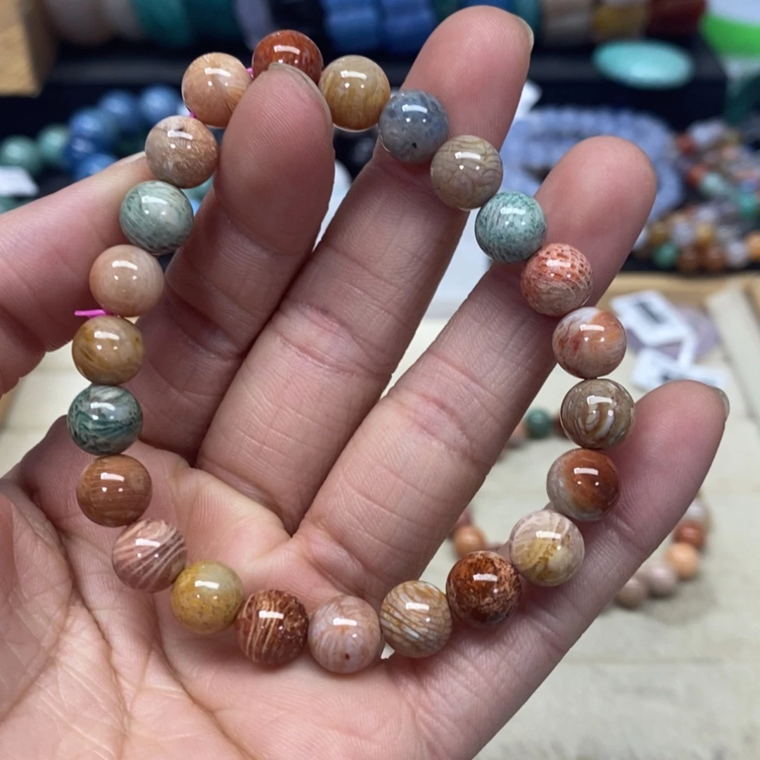 硅化珊瑚（珊瑚玉）手链未镶嵌120