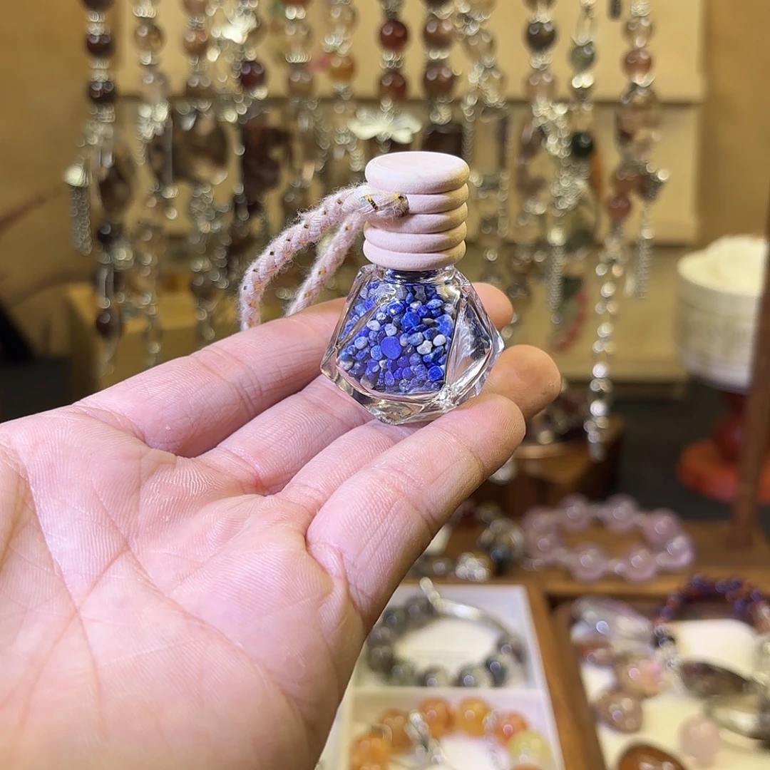 合金手链水晶蓝晶石原石漂流瓶摆件