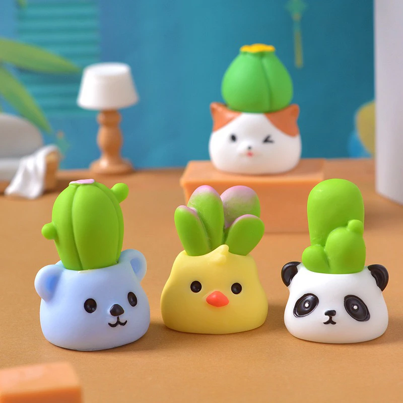 【九宫格】新款家居摆件卡通动物盆栽车载家用