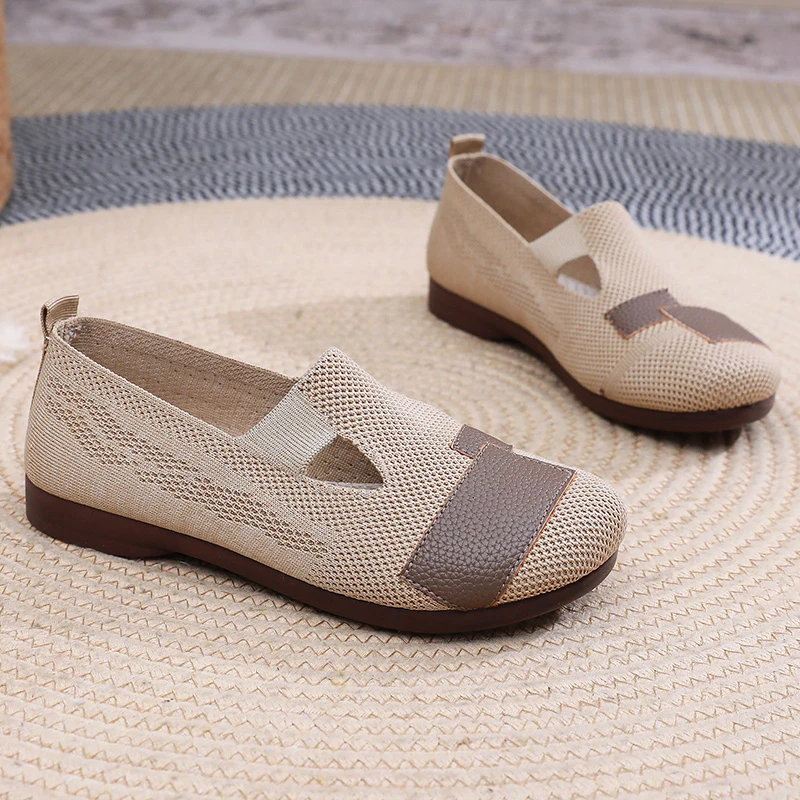 2025春秋新款老北京布鞋女防滑透气浅口妈妈鞋一脚蹬软底防滑女鞋