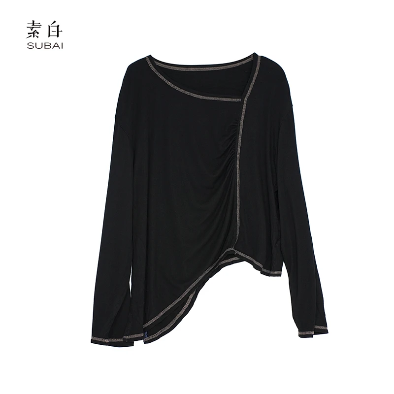 素白设计感不规则上衣802545