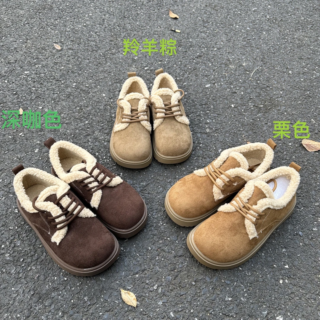 绒勃肯鞋小皮匠862女秋冬季厚底保暖棉鞋防滑毛毛懒舒适百搭女鞋