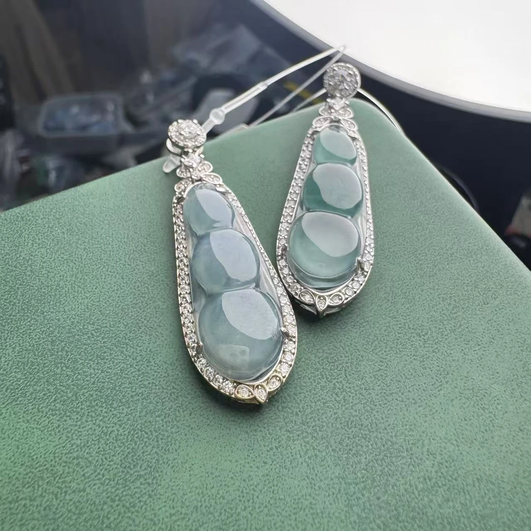 李书锦保真翡翠蓝水豆子2号吊坠A110263【拍一发一】多样性发货