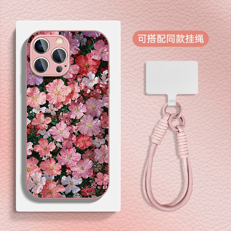 适用于苹果16华为OPPO小米VIVO时尚创意金属漆小羊皮手机壳HA0429