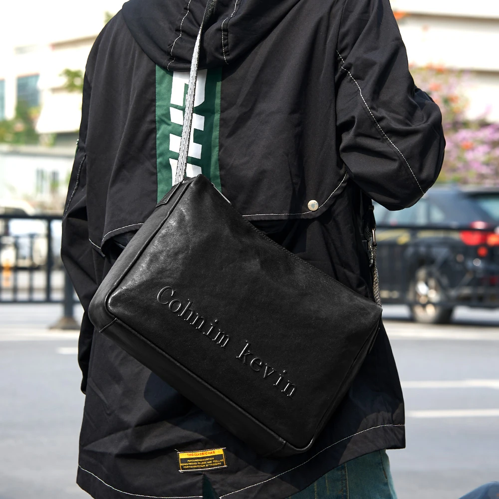 Cohnim kevin男士斜挎包背包机能邮差包休闲通勤包
