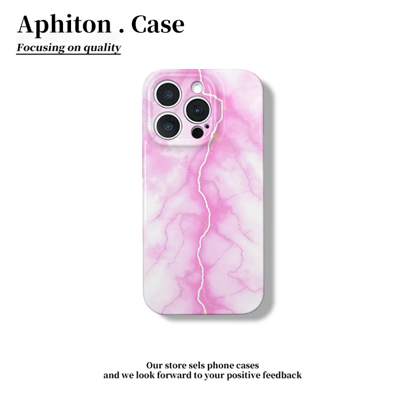 奥菲顿酷炫粉色闪电适用苹果16菲林硬手机壳华为P70vivoppo小米15