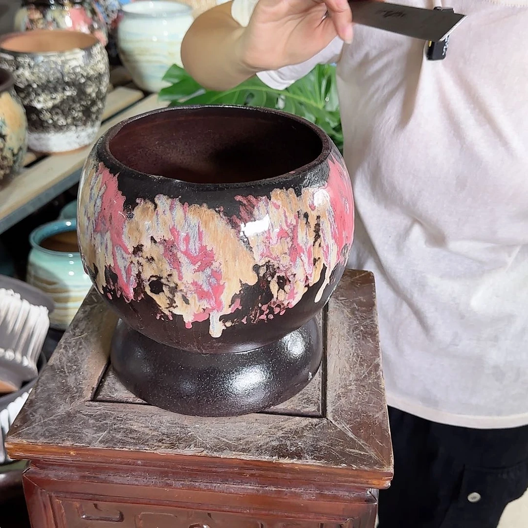 紫砂花盆王嫂花盆0916-220高21口17