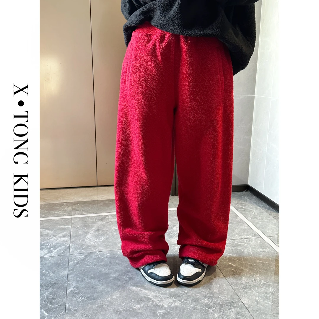 【X•TONG】圣诞新年季单品  加厚软糯大颗粒摇粒绒卫裤  8013