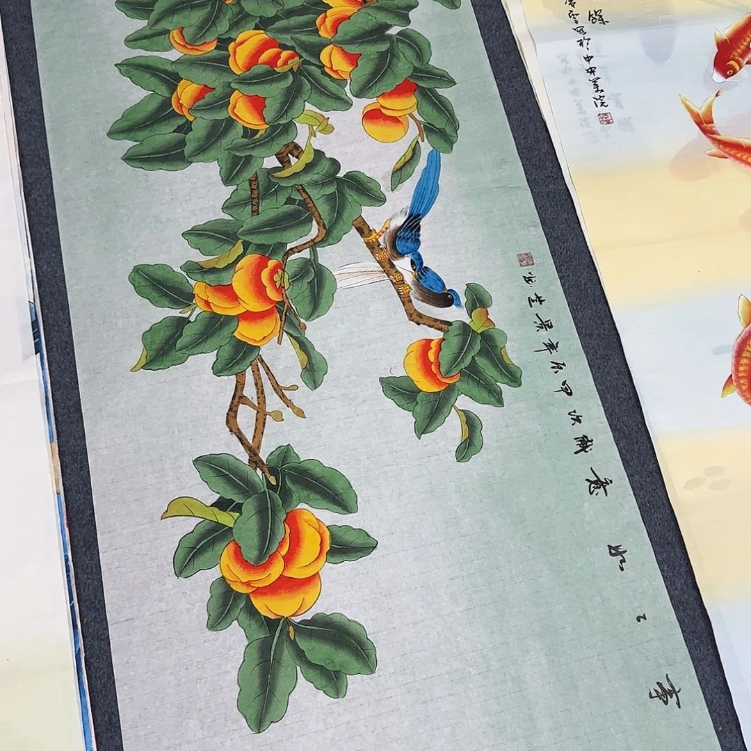 国画尺寸70X138手绘作品