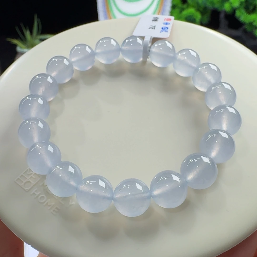 翡翠未镶嵌手链高冰梦幻紫单圈10mm