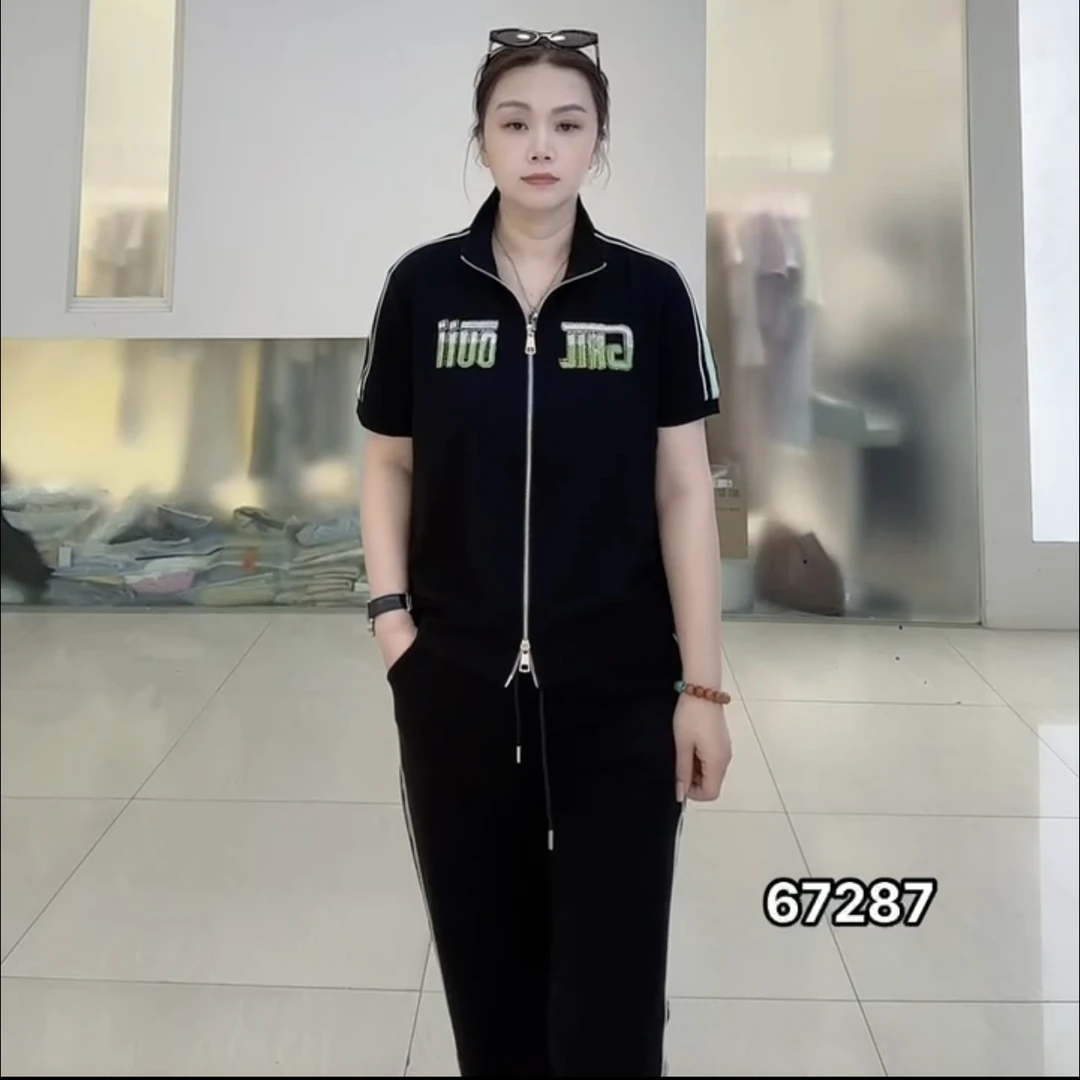 新款夏季运动套装洋气时尚短袖显瘦百搭