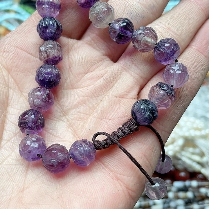 玛瑙/玉髓珠宝半成品未镶嵌一条9mm萤石手串