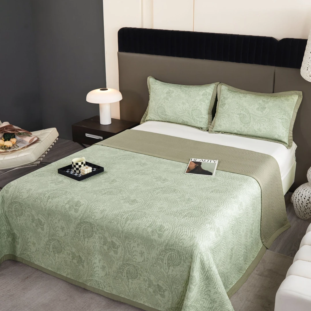 双面莫代尔印花四季通用简约风亲肤双面床盖机洗绗缝加厚床单软凉