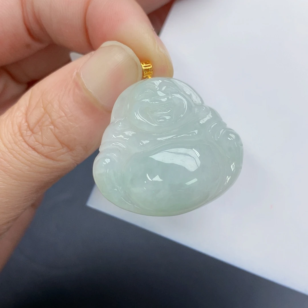 颈饰18K金镶嵌翡翠