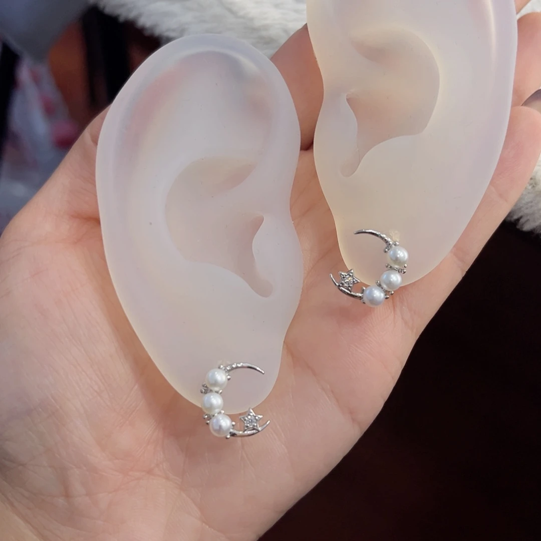 淡水珍珠耳饰银S925镶嵌