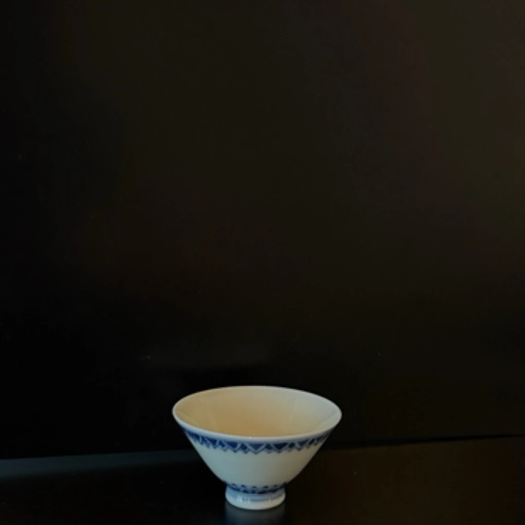桃花圜青花瓷器小口径主人杯