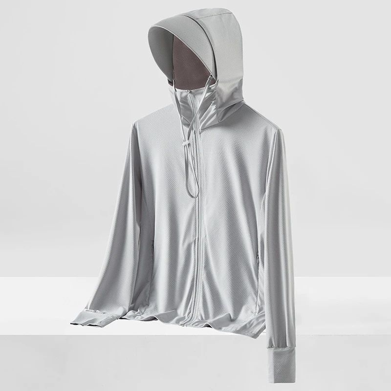 UPF50+情侣防晒衣夏季冰丝薄款透气户外专业钓鱼防晒服可拆卸帽檐