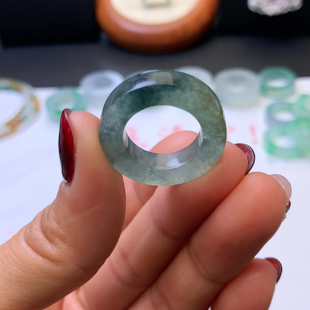 定制翡翠未镶嵌翡翠戒指13/19