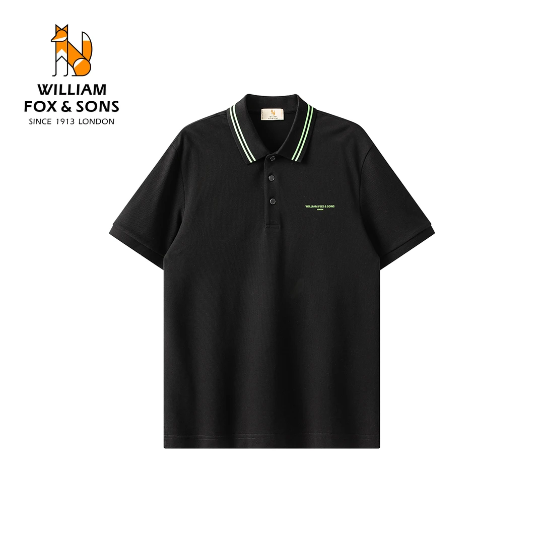 100%精梳棉网眼珠地面料荧光撞色高周波压花LOGO宽松休闲潮流POLO