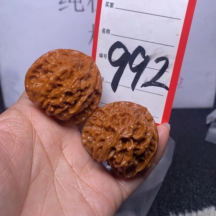 文玩核桃把件992，40苹果色差
