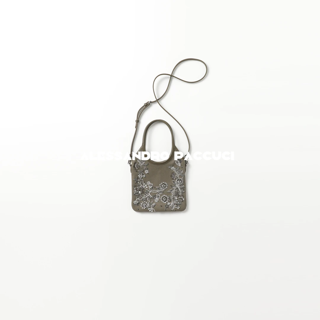 AP洛哥51026BT【林间精灵】绿色手工立体钉珠时尚百搭精致手提包