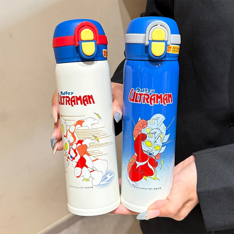 奥特曼水杯儿童保温杯学生上学专用一年级男女孩316双饮吸管杯子