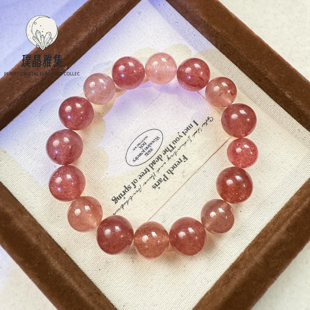 【璞晶雅集】天然草莓晶手串