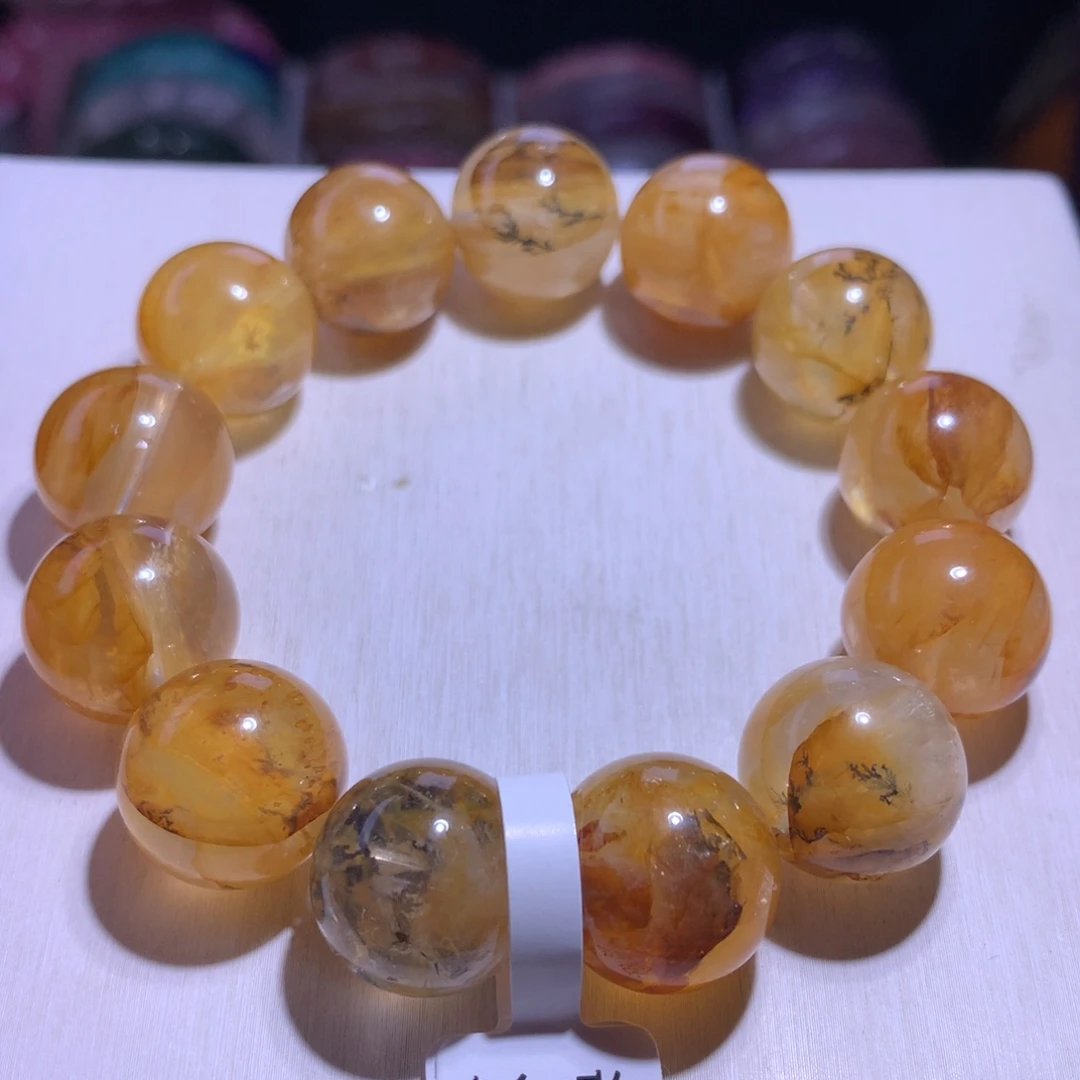 银S925镶嵌水晶手绳小树胶花17.4m