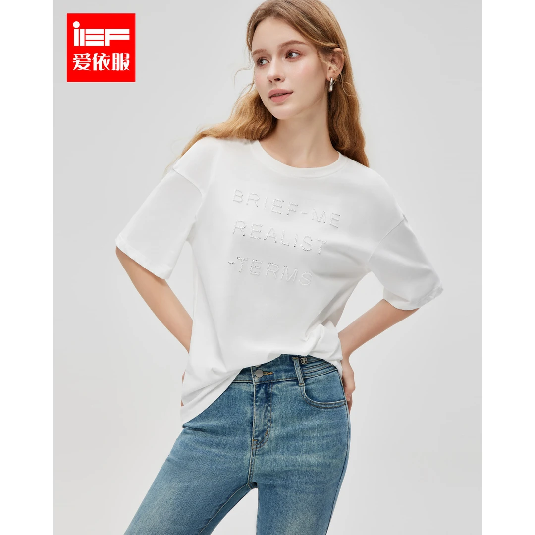 【美式休闲系列】IEF/爱依服2025春季新款五分袖中T恤欧若风