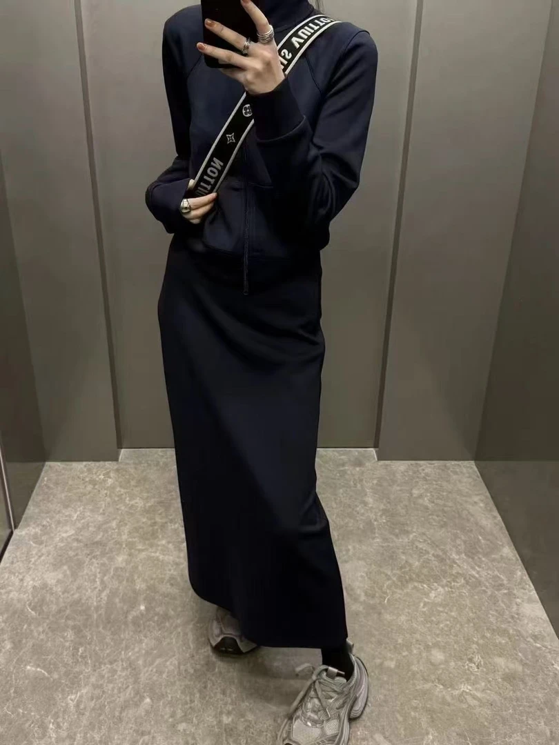 （拉萨发货 邮政包邮）2025新款时尚休闲套装女外套长半身裙两件套