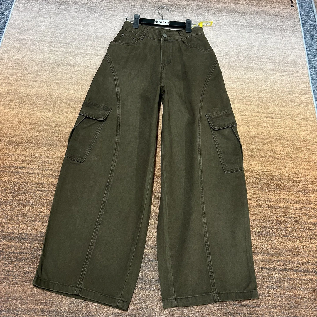 A3-DY1223 咖色美式个性超酷伞兵工装大版弯刀裤 无弹（不换退）