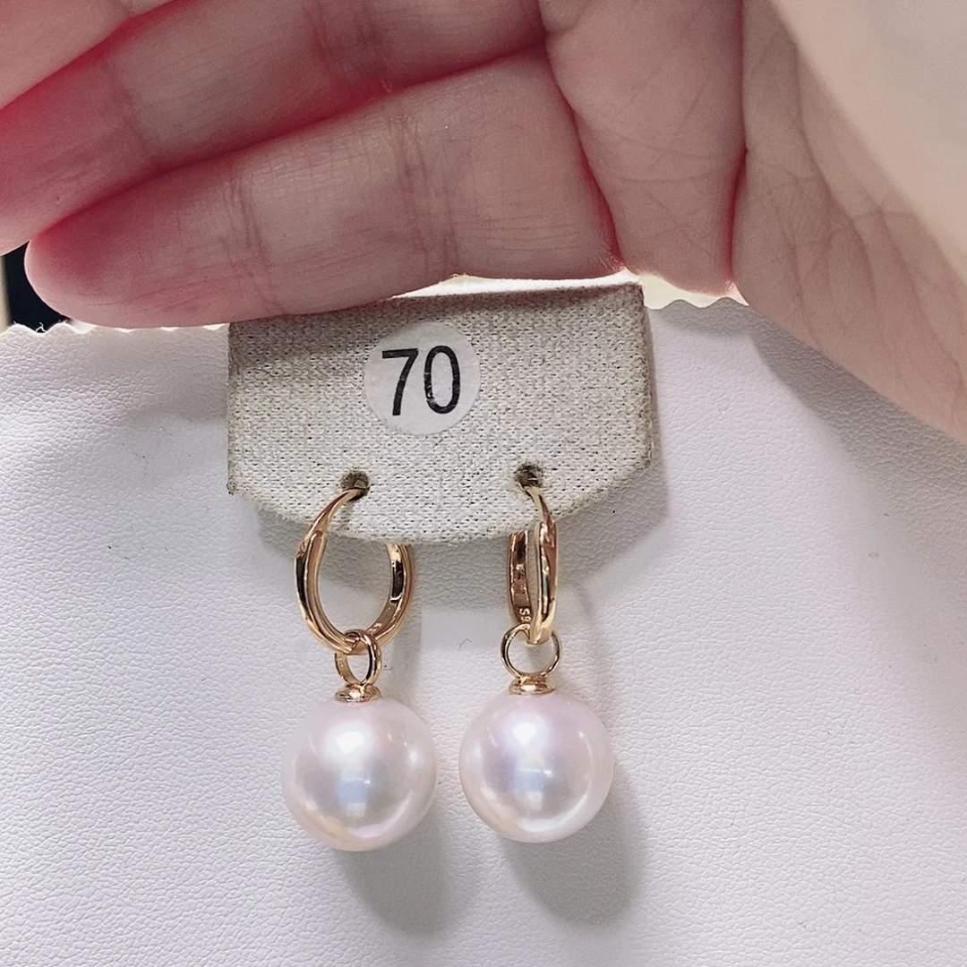 银S925镶嵌耳饰淡水珍珠