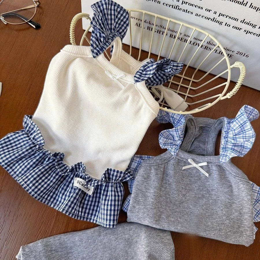 花边miu系宠物吊带裙泰迪比熊小型犬狗狗猫咪可爱春夏衣服可牵引