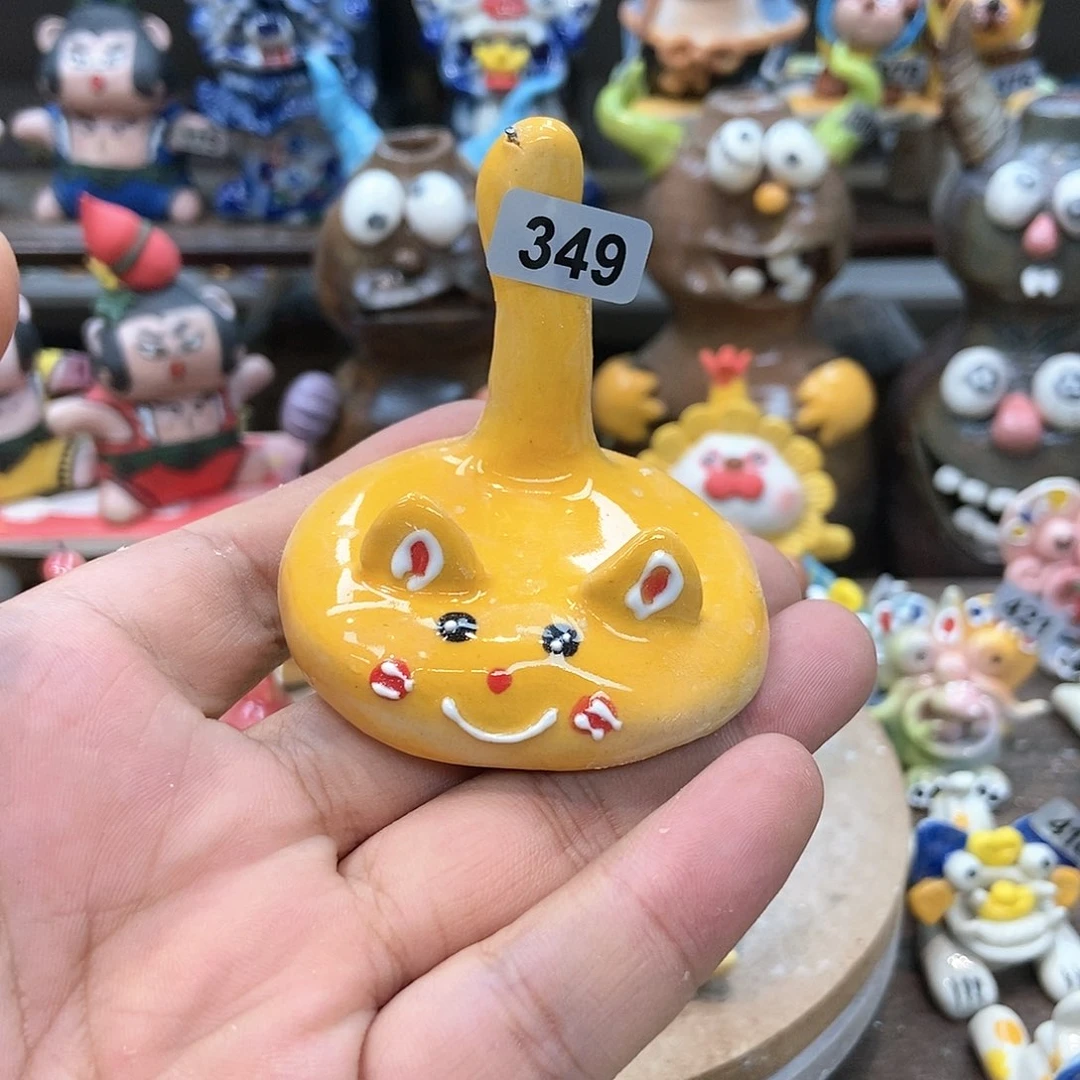 摆件直播间手工抽象陶瓷摆件349