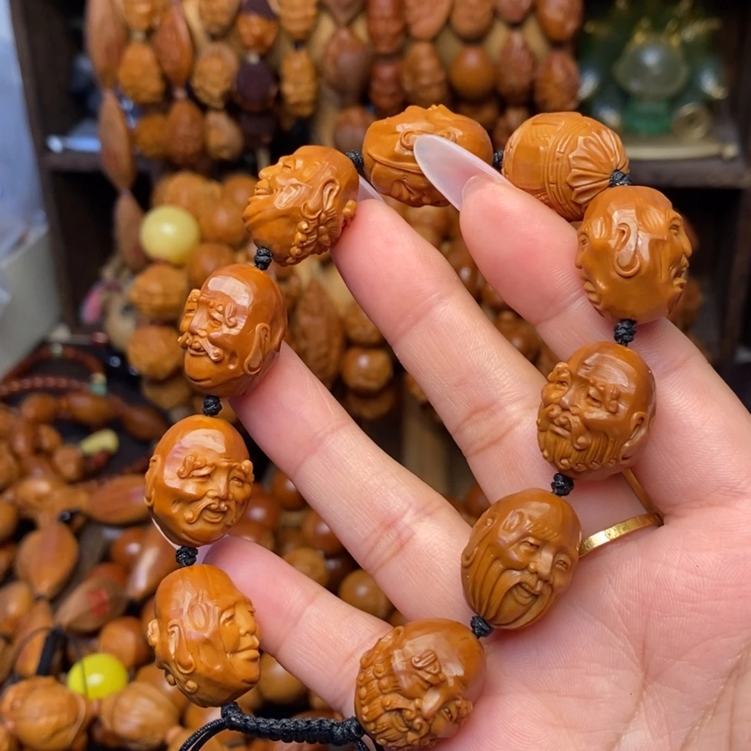 橄榄核手串/手链铁核留刀痕十八罗汉