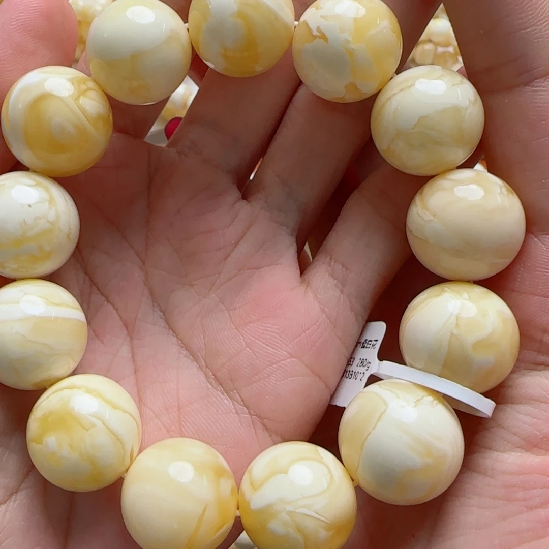 益***堂琥珀未镶嵌手链蜜蜡手串