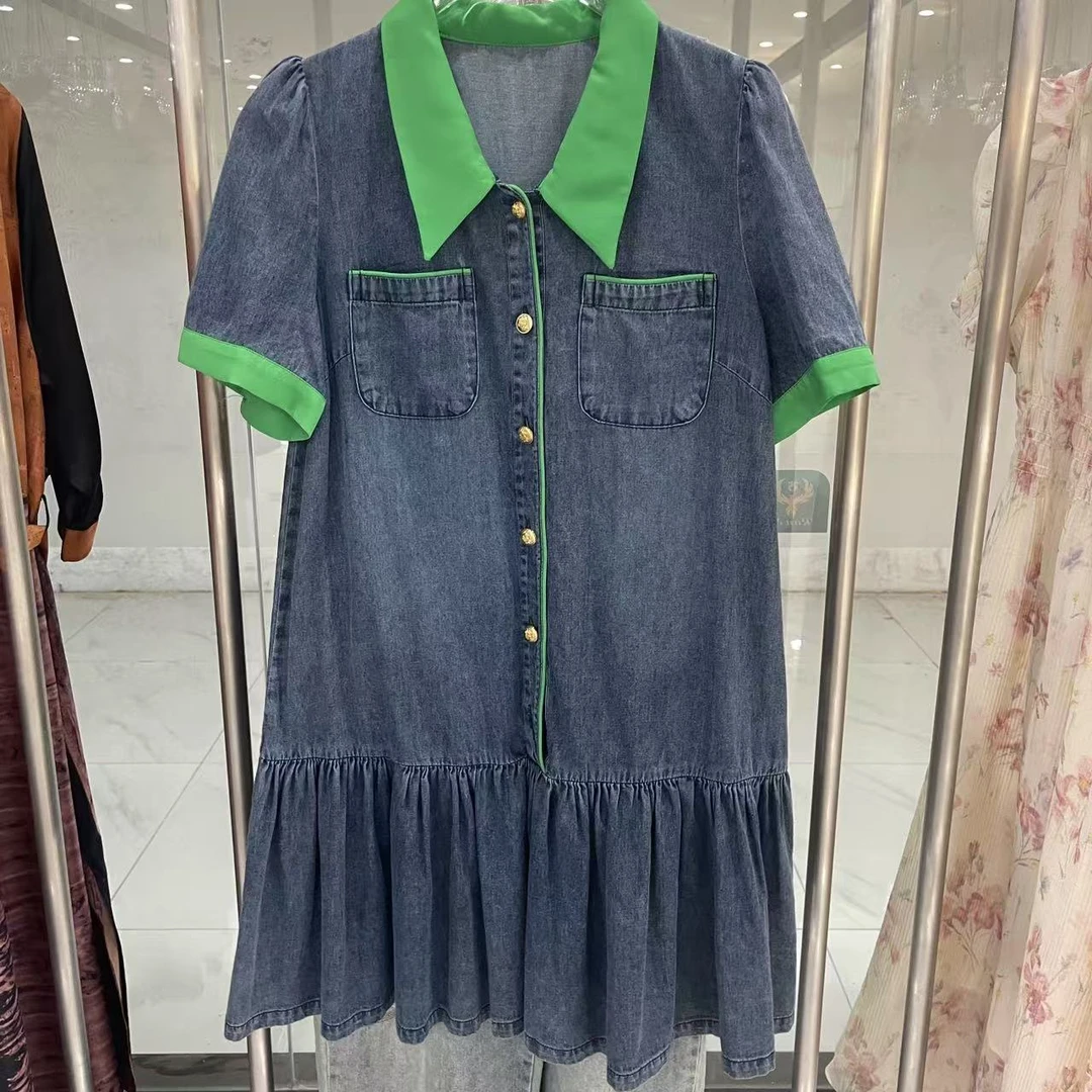 C92【专属】夏季休闲减龄拼接小个子牛仔连衣裙RS-LC23B2616