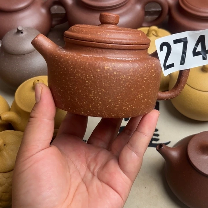 茶壶紫砂红降坡半手工210cc左右