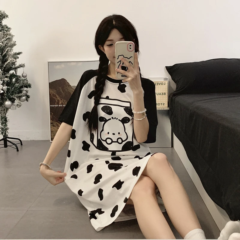 睡裙女2025新款夏季18短袖卡通13女孩睡衣大童15初中学生12岁薄款