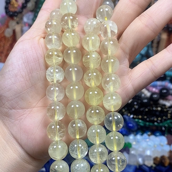 未镶嵌玛瑙/玉髓珠宝半成品天然柠檬晶啦12mm