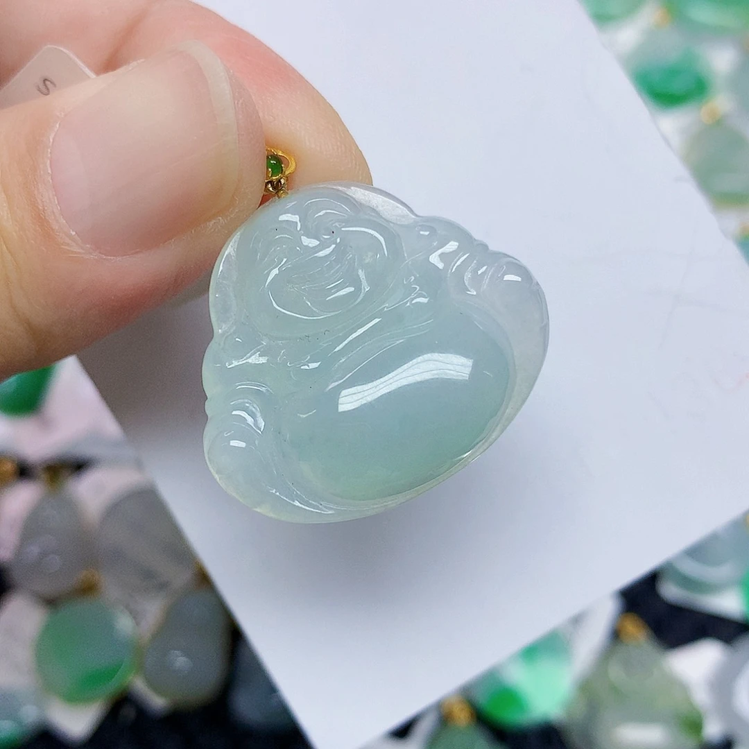 翡翠18K金镶嵌颈饰34689