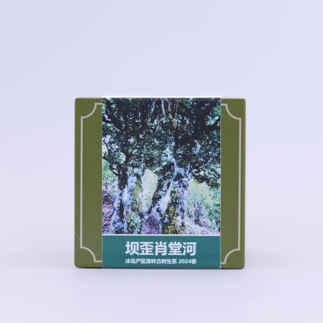 S 冰岛坝歪肖堂河古树2024年春-8克生茶小砖16块128克/彩盒 04285