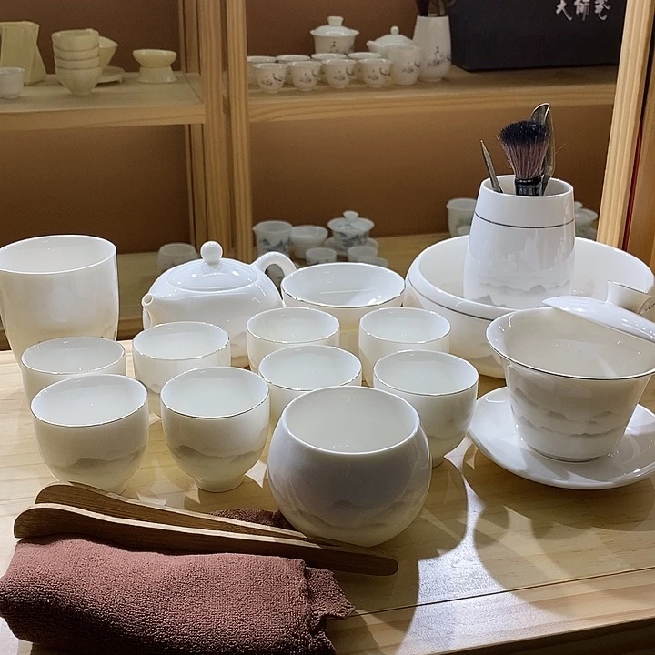 玉瓷居陶瓷茶具水墨大全套
