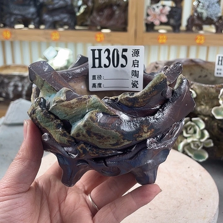 紫砂花盆景德镇陶瓷305