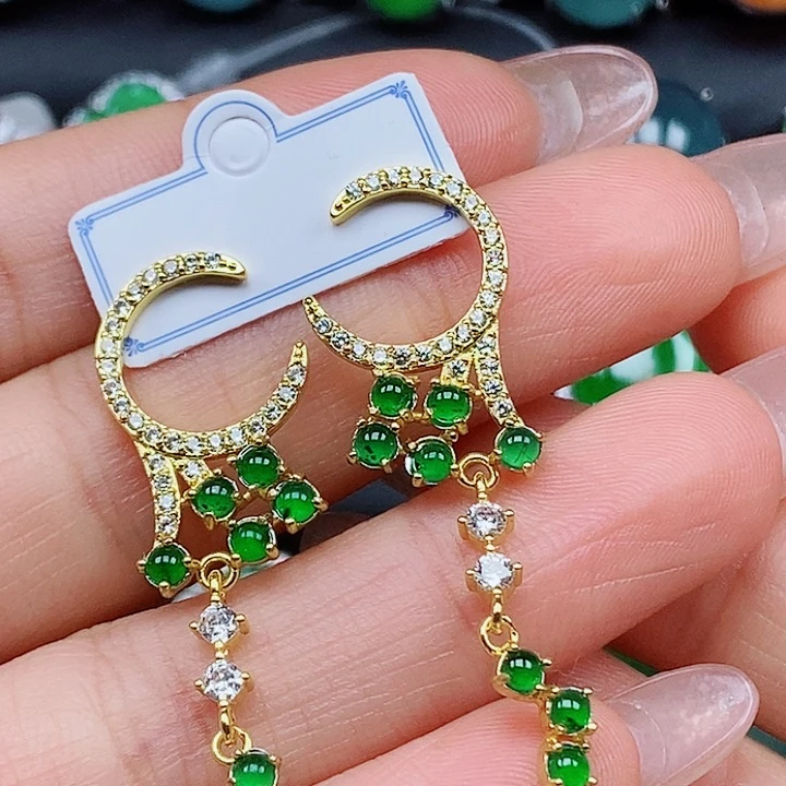 翡翠耳饰未镶嵌耳钉