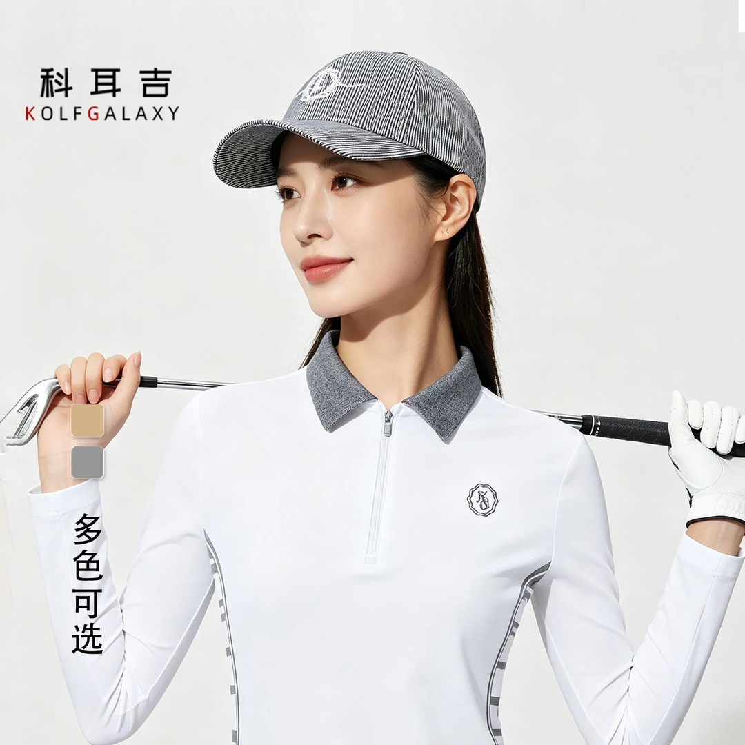 韩版新款高尔夫球帽子时尚圆顶防晒遮阳条纹帽棒球帽golf男女士