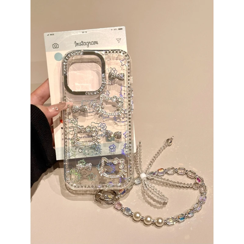 ins高级感线描KT猫头星星适用苹果16/15/14/13全包防摔手机壳